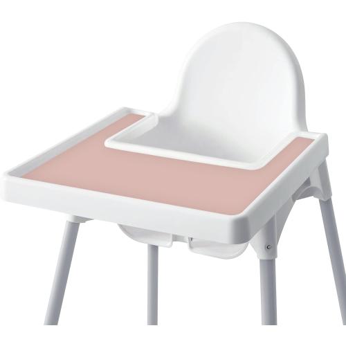 High Chair Placemat for IKEA Antilop Baby High Chair, Silicone Placemats, High Chair Tray Finger Foods Placemat for Boys and Girls, Babies, Toddlers (Blush)