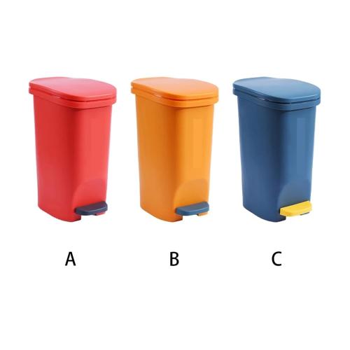 Trash Can Foot Pedal Garbage Cans Bin Dustbin Storage Buckets with Cover Plastic,Compatible for Home Bathroom Cleaning Tools(Orange)