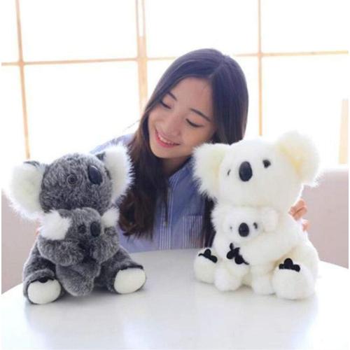 11 inch Mum and Baby Koala Plush Toy Stuffed Animal Toy Plush Animal Doll (Black)