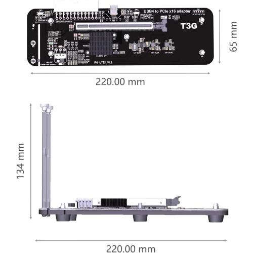 JMT ADT-UT3G USB4.0 Docking Station 64G PCIe4.0x4 to Laptop Graphics Card External Conversion Adapter Compatible with Thunderbolt 3 4