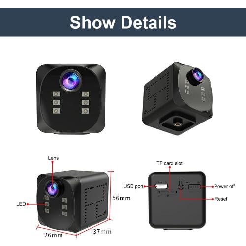 Mini Camera 4K HD WiFi Wireless Security Camera with Motion Detection, Night Vision App Control, Cloud & SD Storage Support- Ideal for Pet, Baby, and Nanny Surveillance