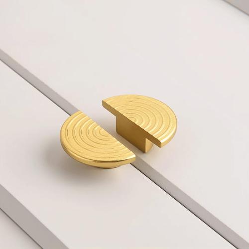 Brass Cabinet Pulls Brushed Gold Modern Drawer Handles for Dresser Closet (6 Pack Single Hole)