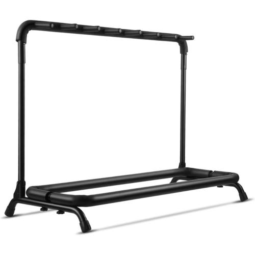 Flexzion 7 Guitar Stand Rack - Metal Construction Multi Guitar Rack & Guitar Organizer, Foldable 7 Guitar Holder Stand with Padded Foam Tubing for Electric, Acoustic, Classical Guitars & Basses