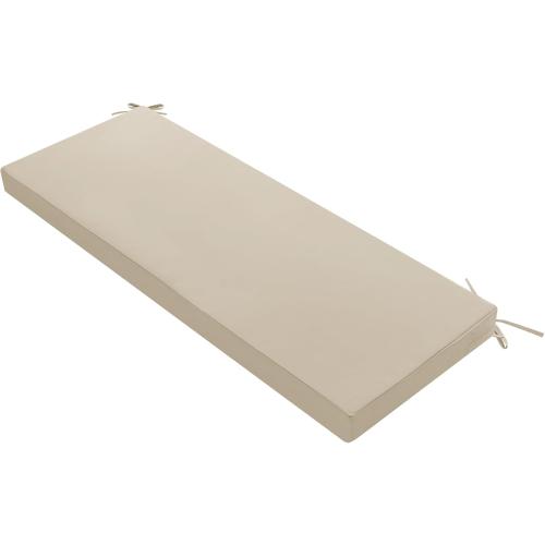 Outdoor Bench Cushion: Waterproof and Fade Resistant Patio Furniture Cushions - Non-Slip Bench Pad Cushion with Removable Cover for Garden Swing Porch Sofa Settee, Beige
