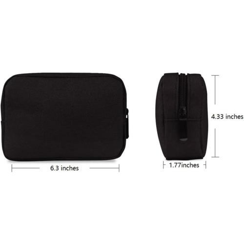 Universal Electronics/Accessories Soft Carrying Case Bag, Durable & Light-weight,Suitable for Out-going, Business, Travel and Cosmetics Kit (Small-Black)