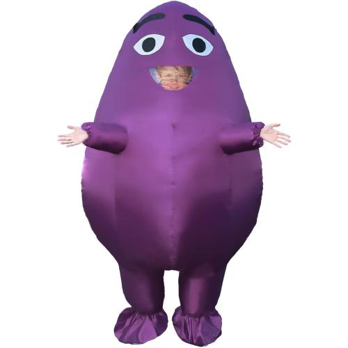 Grimace Costume Purple Grimace Inflatable Costume Suit for Adults and Kids - Perfect for Parties and Halloween