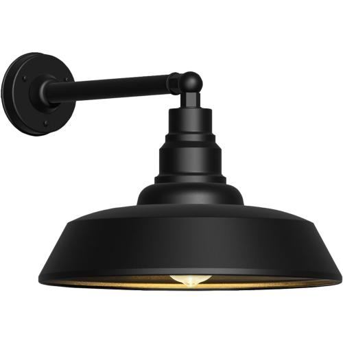 18 Large Gooseneck Barn Light - Outdoor Barn Light is Made of Durable, Rust-Resistant Materials for Long-Lasting use, Black Industrial Lighting Fixture for Farmhouse Garage Patio