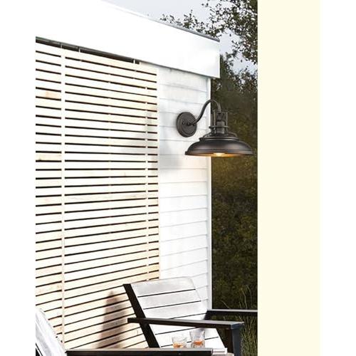 FEMILA Indoor Outdoor Wall Sconces, Gooseneck Barn Light Vintage Farmhouse Wall Lamp, Oil Rubbed Bronze Finish, 4FY15-1W ORB