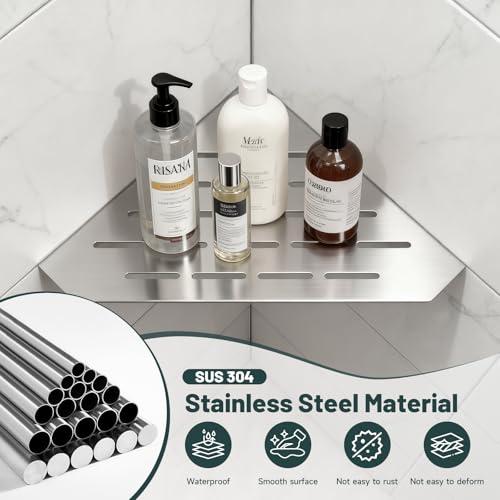 10 Corner Shower Shelf, Brushed Nickel, 2 Pack