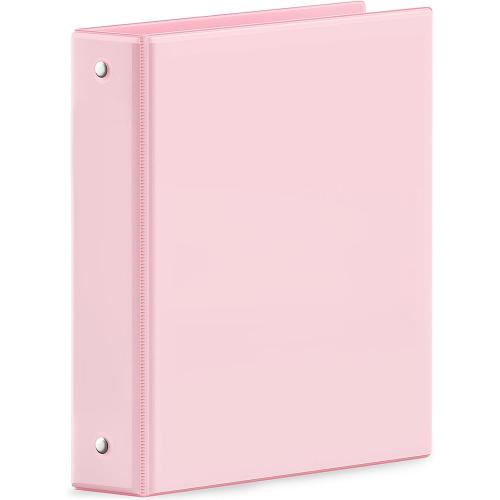 SUNEE 3 Ring Binder 1.5 Inch 1 Pack, Clear View Binder Three Ring PVC-Free (Fit 8.5x11 Inches) for School or Office Supplies, Pink
