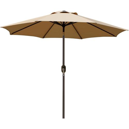 Blissun 9' Outdoor Patio Umbrella, Outdoor Table Umbrella, Yard Umbrella, Market Umbrella with 8 Sturdy Ribs, Push Button Tilt and Crank