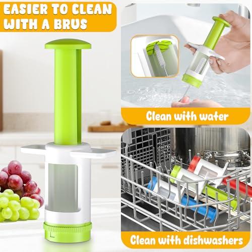 Grapes Cutter for Toddlers, Fruit & Veggie Cutter for Kids Grape Slicer Kitchen Tool, Perfect for Fruit Salads, Snacks, and Cake Decorations-Green Container-Green CrossBlade