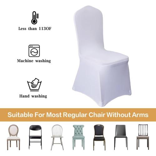 100 Pcs White Washable Removable Universal for Wedding Party Dining Banquet Polyester Spandex Stretch Slipcovers Chair Covers