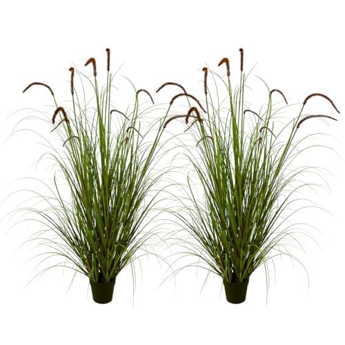Artificial Plant 5ft(2pack) Tall Artificial Grass Plant,Faux Plants Indoor Home Decorative Artificial Plants & Flowers in Pot Fake Plant, House Plant Indoor