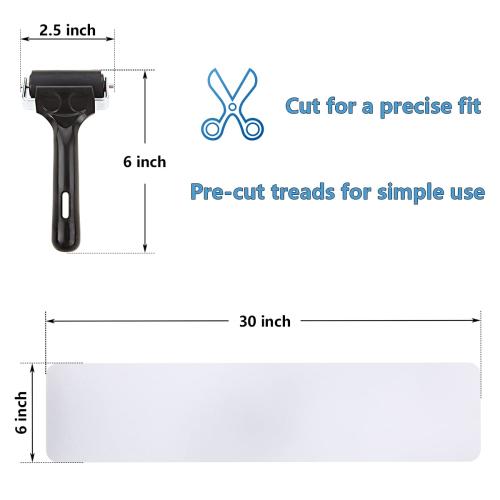 Butizone Stair Treads Non Slip 6 x 30, 15-Pack Pre-Cut Clear Anti Slip Strips for Wooden Steps Indoor, Transparent and Waterproof Grip Tape, Safety for Elderly, Children, and Dogs