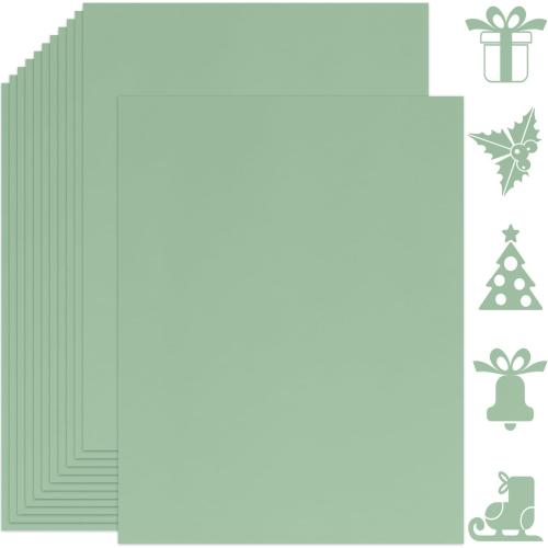 25 Sheets Sage Green Cardstock Paper 8.5'' x 11'', 250gsm/92lb Thick Paper for Scrapbook, Invitations, Printing and DIY Cards