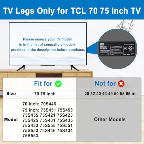 Metal Base TCL TV Legs for 70 75 TCL Roku TV Stand Feet Replacement