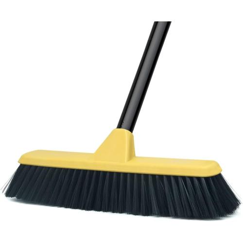 Push Broom with Long Handle, Floor Brush 51.6 inch Soft Bristle Broom 12.2 Wide for Cleaning Bathroom Kitchen Patio Garage Deck Tile