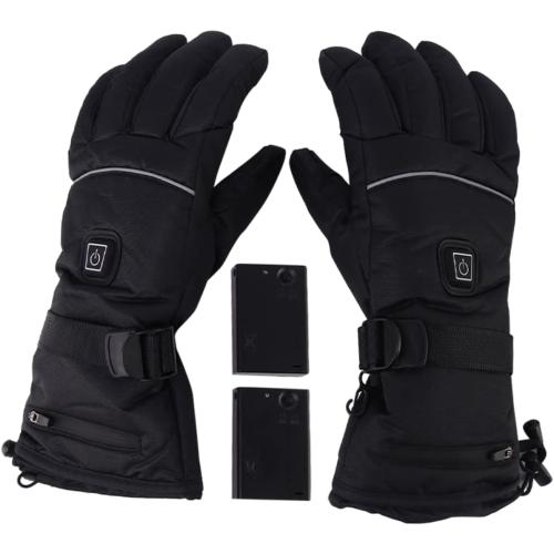 1pair Battery Powered Heated Gloves for Men Adjustable Warmth Gloves for Motorcycle Cycling Compatible Plush and Pu Leather for Outdoor Sports