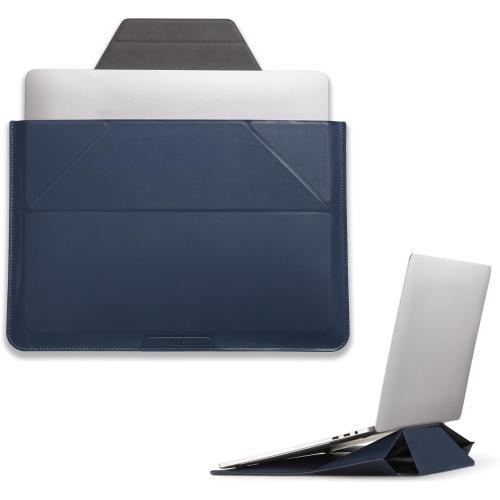 MOFT Laptop Carry Sleeve, 2-in-1 Laptop Bag & Stand for 14 MacBook Air/Pro & Dell/HP/Lenovo/Asus, Stylish Slim Computer Sleeve Bag with Expandable Storage for Computer Accessories, Deep Blue