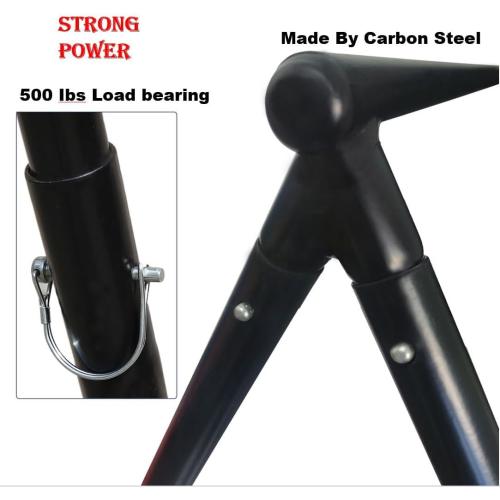 HSW Black Steel Game Hunting Hoist Rack, 500lb Capacity Deer Game Hanger Hoist, Heavy Duty Convenient Freehand Installation Support Stand for Field Processing (Black)