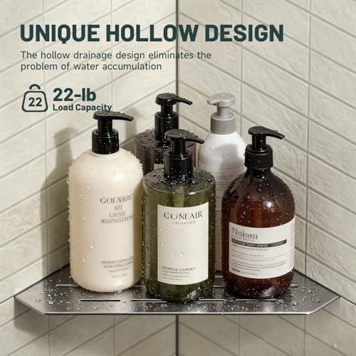 10 Corner Shower Shelf, Brushed Nickel, 2 Pack