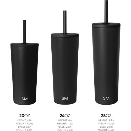 Simple Modern Classic Tumbler with Straw Lid | Insulated Iced Coffee Cup Reusable Stainless Steel Water Bottle Travel Mug | Gifts for Women Men Her Him | 24oz | Cream Leopard