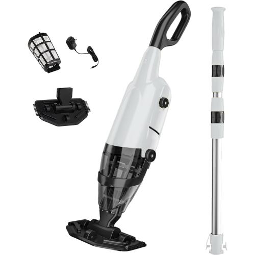 Cordless Pool Vacuum Cleaner for Above Ground Pool & In Ground Pool | 18 GPM Suction, 90 Mins Runtime, Rechargeable Pool Cleaner with 69 Telescopic Pole, Spa Vacuum for Hot Tub, Misty Grey