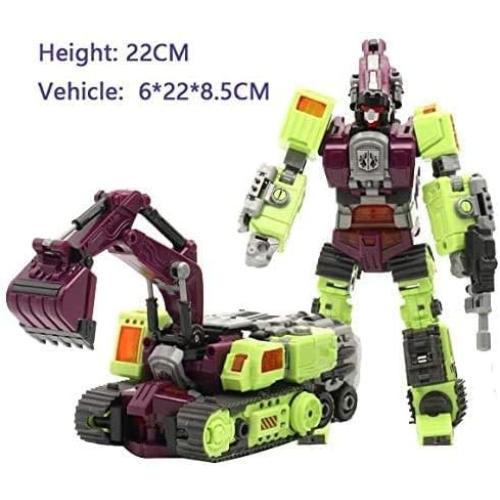 NBK Deformation Oversize Toys Robot Devastator Engineering Combiner 6 in 1 Action Figure Car Truck Model Gift for Kids Boys (Green) | 18 Inch, 5 Modes Robot Toys, Posable Joints, Equipped with Weapons