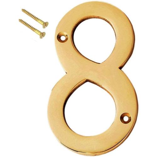 eSplanade 4 Brass House Hotel Door Number Plaque Numeric Numerical Digit 0-9 (8 (Eight))