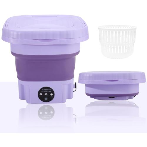 Portable Washer Machine, Mini Foldable Washing Machine for Travel, Camping, RV, Dorms, Apartment,Underwear and Baby Clothes (Lavender Purple)