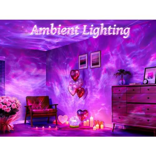 One Fire Ocean Projector for Bedroom,18-Color LED Mood Lighting,Girls Gifts