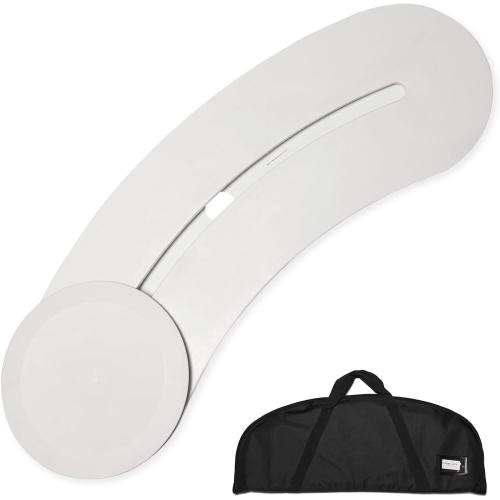 Crescent-Shaped Transfer Board with 360° Rotating Disk for Assisted Wheelchair Transfers, 400 lb Support