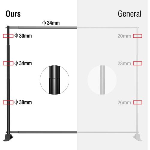 AKTOP 4x7-8x10 FT Extra Thick Backdrop Banner Stand, Heavy Duty Adjustable Step and Repeat Stand for Parties & Photography, Portable Trade Show Photo Booth Background with Carrying Bag