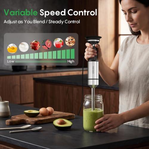 FRESKO Immersion Blender Handheld, Hand Blender with Variable Speed Trigger