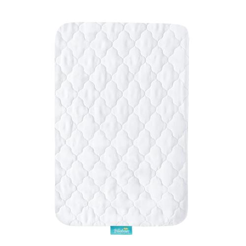 Mini Crib Mattress Protector 38 x 24 Sheets Fitted Waterproof Mini Crib Mattress Pad Cover, Noiseless & Machine Wash 100% Absorbent Mattress Protector Sheet Quilted, White