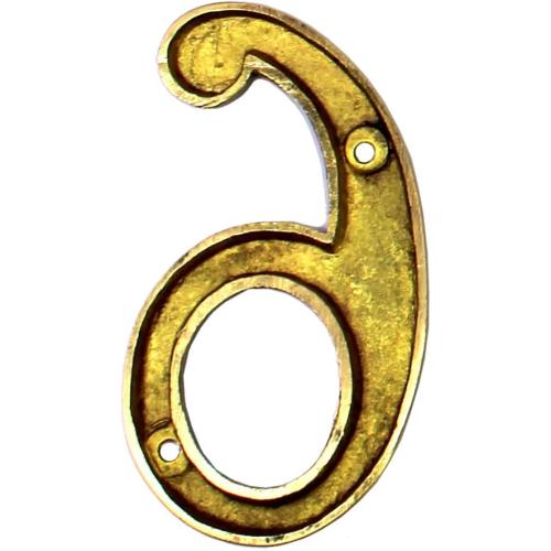 eSplanade 4 Brass House Hotel Door Number Plaque Numeric Numerical Digit 0-9 (9 (Nine))