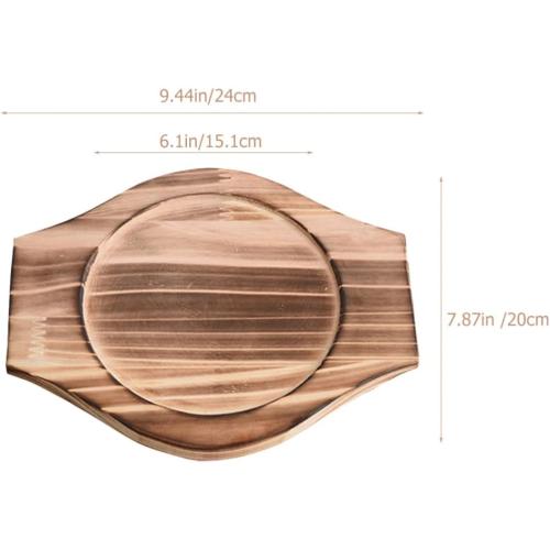 UPKOCH Stand Pads 2pcs Korean Dolsot Stone Bowl Wood Base Casserole Pot Tray Bibimbap Bowl Wood Mat Pot Trivet Trivet Coaster for Cooking Korean Soup and Food Desktop Desktop Stand