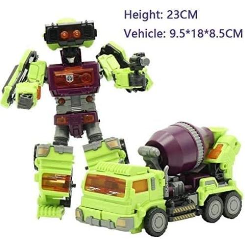 NBK Deformation Oversize Toys Robot Devastator Engineering Combiner 6 in 1 Action Figure Car Truck Model Gift for Kids Boys (Green) | 18 Inch, 5 Modes Robot Toys, Posable Joints, Equipped with Weapons