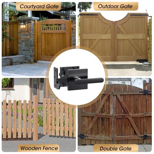 Double Sided Gate Latch, Heavy Duty Gate Latch for Wooden Fence