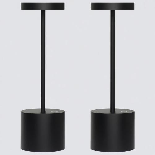 2-Pack Cordless Rechargeable LED Table Lamp (Matte Black)