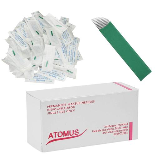 ATORSE® 100 Eyebrow Blades Microblading Tattoo Brows Needles Make-Up Tools 14 Pins