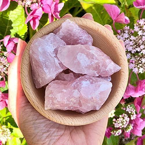 Simurg Raw Rose Quartz Stone 1lb Rose Quartz Rough Crystal ‌Aroma Stone - Rose Quartz Rocks for Cabbing, Tumbling, Cutting, Lapidary, Polishing, Reiki Crystal Healing
