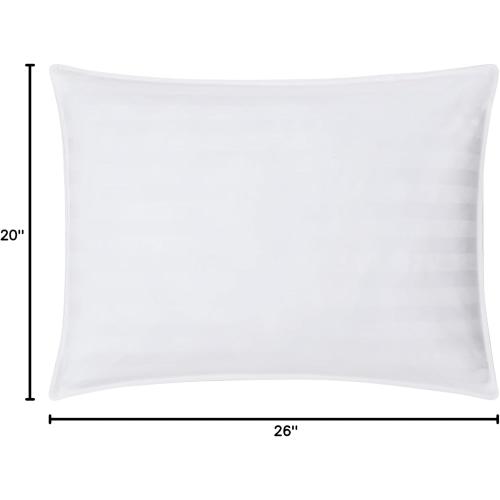 DOWNLITE Down Extra Thin, Flat & Soft Pillow for Stomach Sleepers (Hypoallergenic) (Standard/Queen)