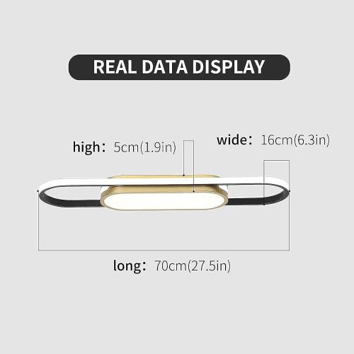 Tioolo Modern LED Flush Mount Ceiling Lights Dimmable LED Ceiling Lamp with Remote Control 2.3ft Acrylic Linear Ceiling Lighting Fixtures for Living Room Kitchen Dining Room Bedroom (40W/3000-6500K)