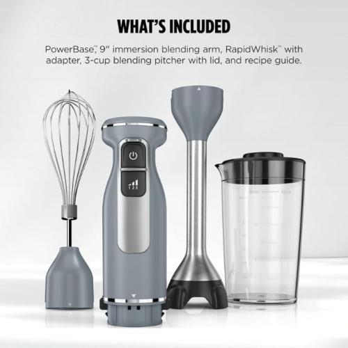 Power Duo Immersion Blender, 650-Watt Motor with 3 Speeds, Handheld Blender and Whisk for Soups, Sauces, and Smoothies