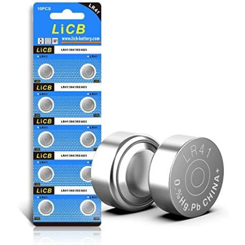 LiCB 8 Pack LR41 AG3 392 384 Battery,Long-Lasting & Leak-Proof,High Capacity 1.5V LR41 Coin & Button Cell Batteries for Digital Thermometer Ornament Hearing Aid Led Watch