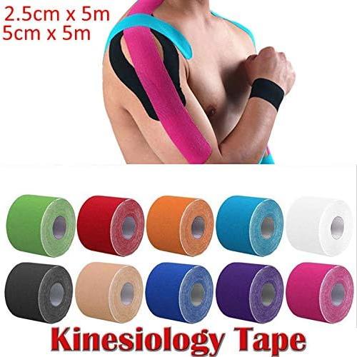 Athletic Tape Breathable Self Adhesive Bandage Wrap, 5cm x 5m/2.5cm x 5m Sports Tape for Wrist, Ankle Sprains, Swelling, Sports Injury & Protection