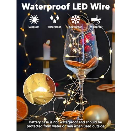 3 PK 78FT 240LED Fairy Lights Battery Operated with Timer Remote Warm White