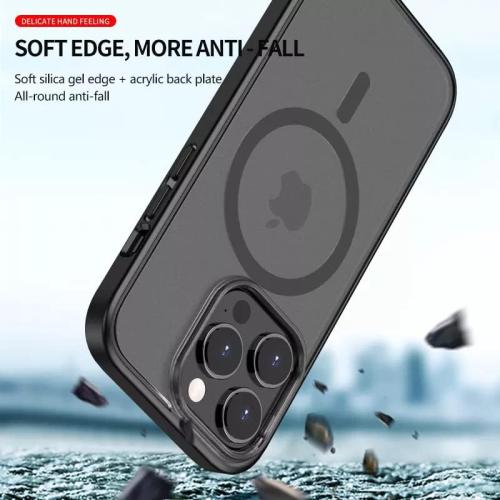 Compatible with iPhone 14 Pro Max Case, [Military Grade Drop Tested] [Compatible with MagSafe] Shockproof Protective Translucent Matte Hard Back Slim Case Cover (Magnetic Case-Frosted Black)
